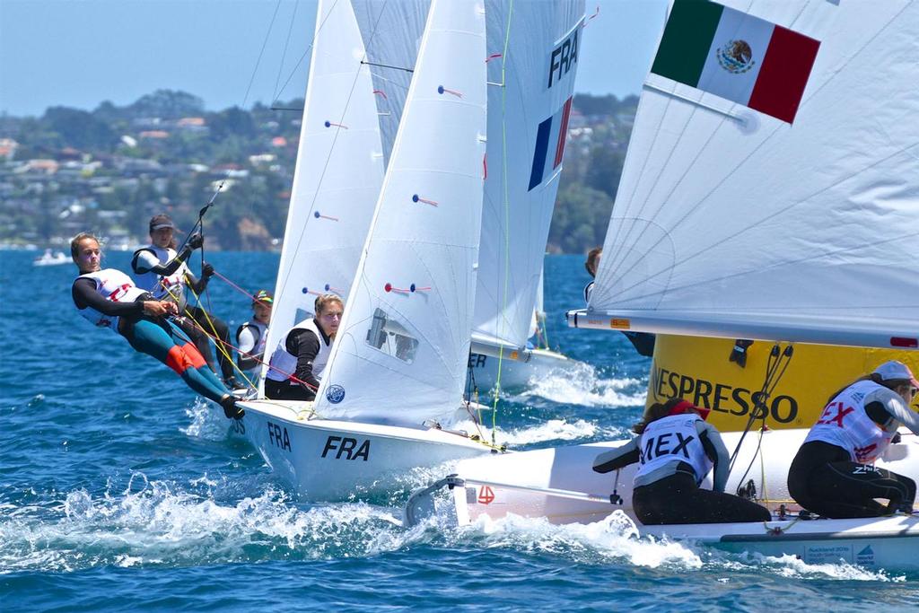 Violette Dorange	 and Camille Orion (FRA) Bronze medalists - Aon Youth Worlds 2016, Torbay, Auckland, New Zealand, Day 5, December 19, 2016 © Richard Gladwell www.photosport.co.nz